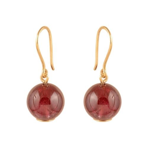 Lustrous 18K Yellow Gold Tourmaline Earrings