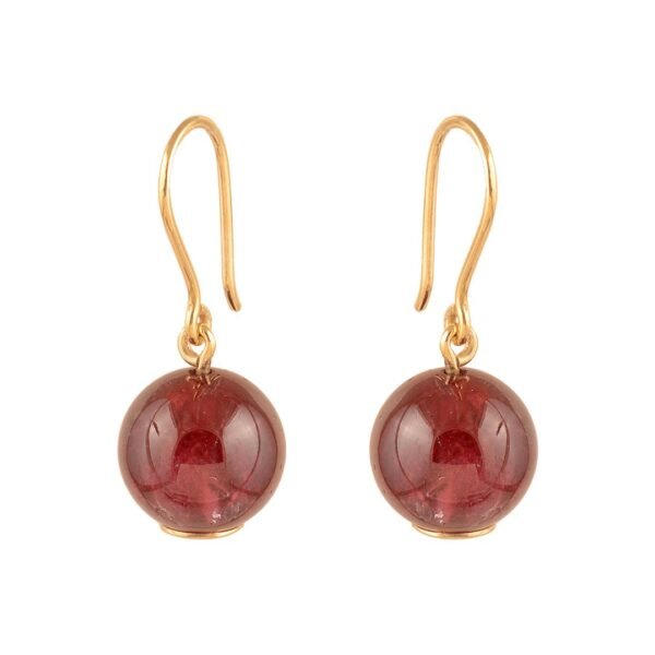 Lustrous 18K Yellow Gold Tourmaline Earrings