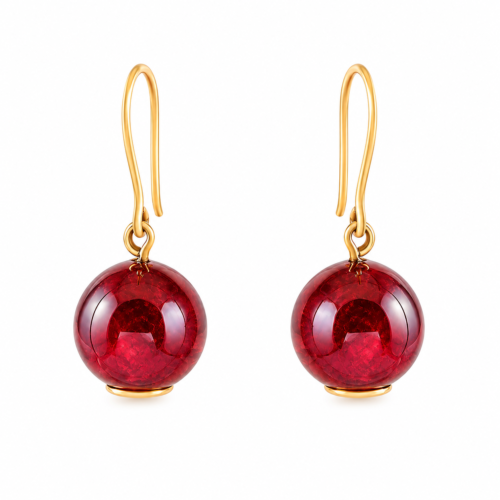 18K Yellow Gold Tourmaline Earrings