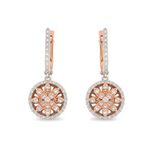 18K Rose and White Gold Diamond Earrings