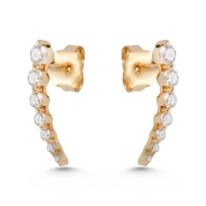 18K Yellow Gold Diamond Earrings