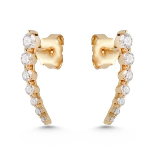 18K Yellow Gold Diamond Earrings