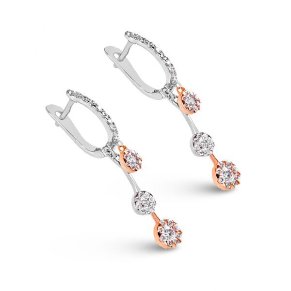 Dual-Tone Brilliance Diamond Earrings - Image 2