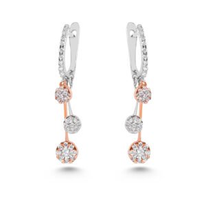 White and Rose Gold Diamond Earrings