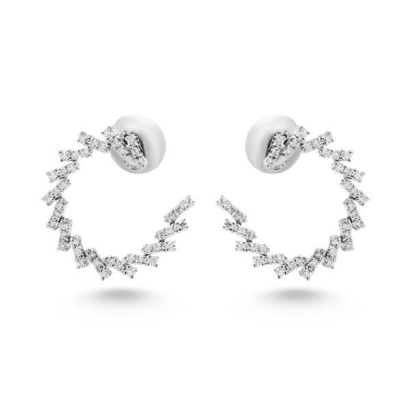 18k White Gold Diamond Earrings – Timeless Brilliance - Image 3