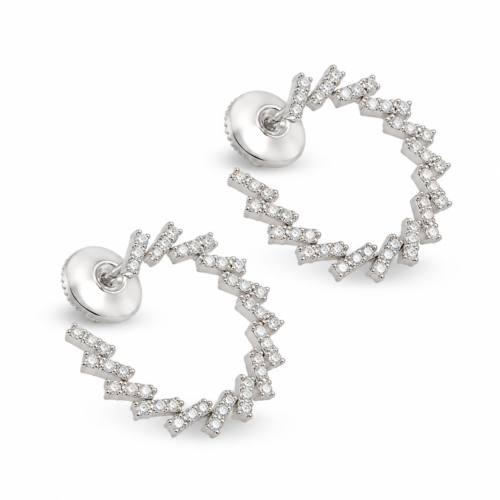 18k white gold diamond earrings