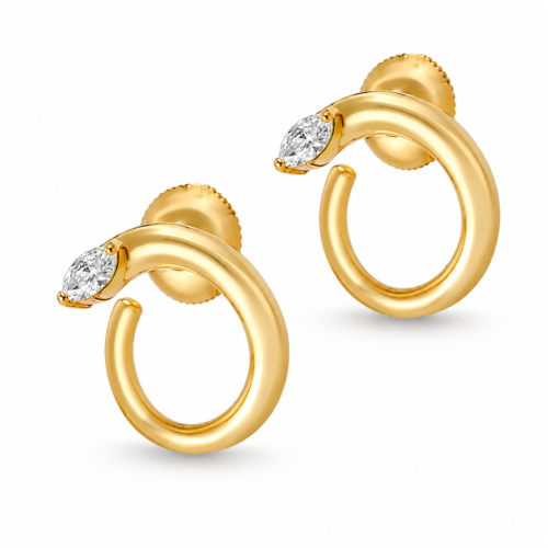18k yellow gold marquise diamond earrings