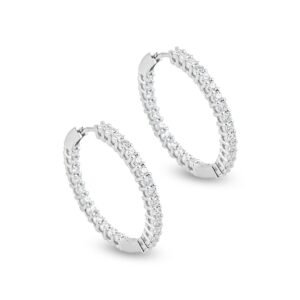 Diamond Gold Earrings in 18k White Gold