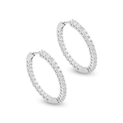 Diamond Gold Earrings in 18k White Gold