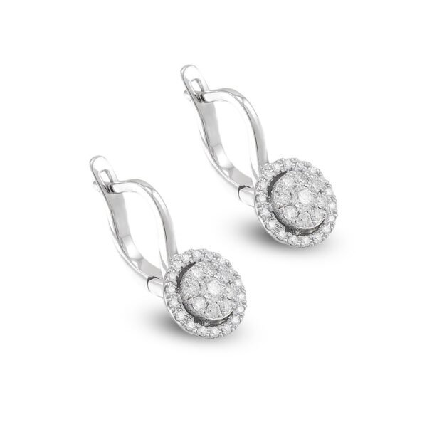 18k White Gold Diamond Earrings - Image 2