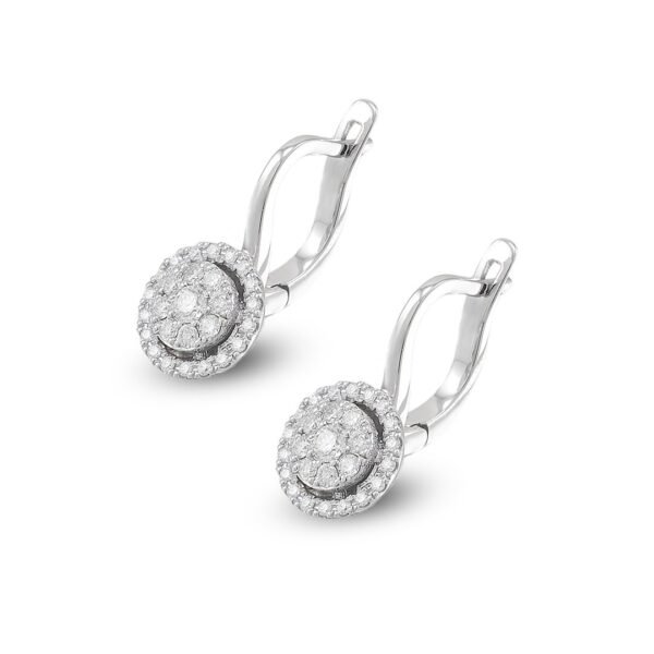 18k White Gold Diamond Earrings - Image 3