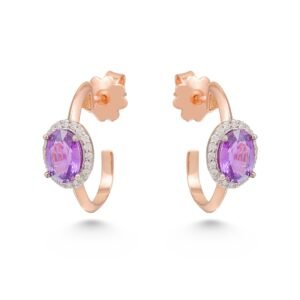 18k Pink Sapphire and Diamond Earrings