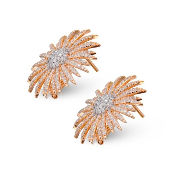Rose Gold Diamond Statement Earrings - Image 3