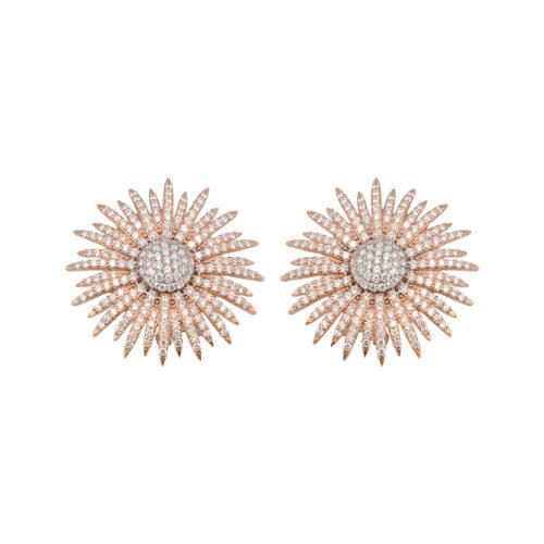 Rose Gold Diamond Statement Earrings