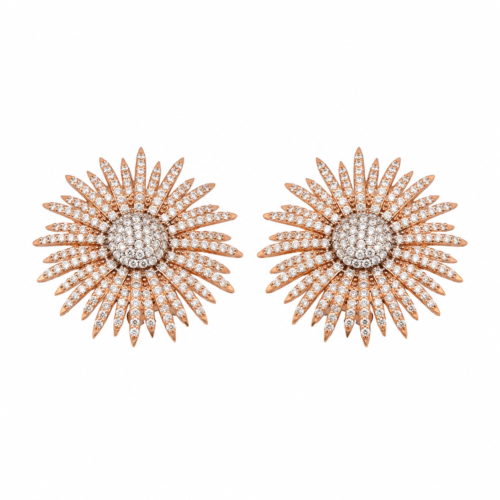 Rose Gold Diamond Statement Earrings
