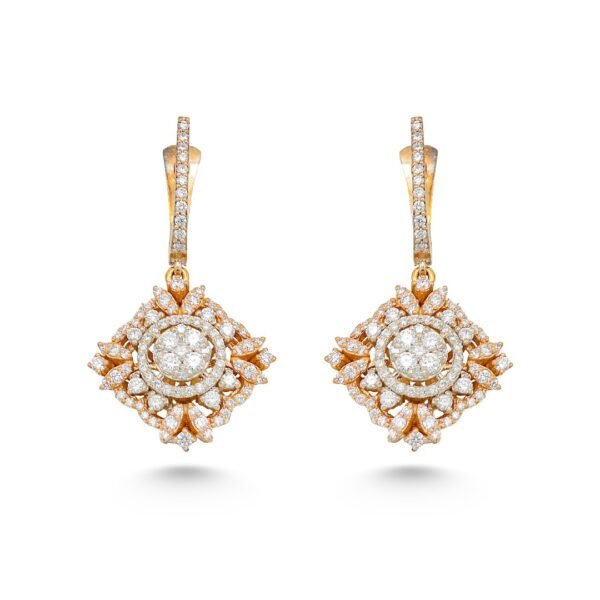 Two-Tone Diamond Drop Earrings