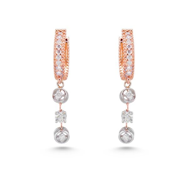 Rose and White Gold Diamond Earrings