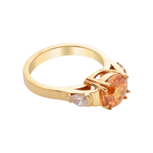 18K Yellow Gold Diamond and Sapphire Ring - Image 3