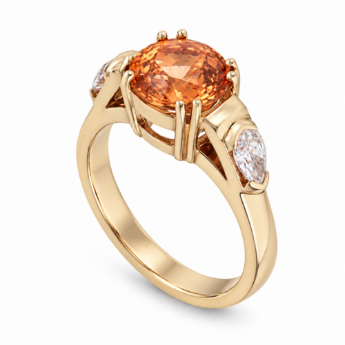 orange sapphire ring