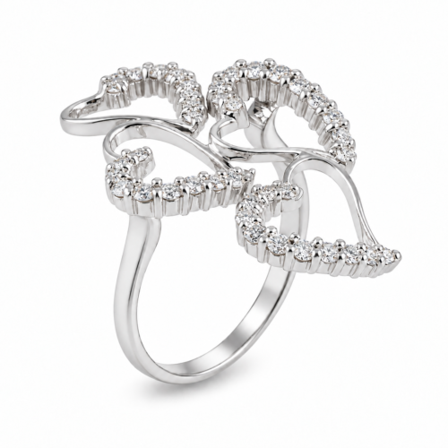 18K white gold diamond ring