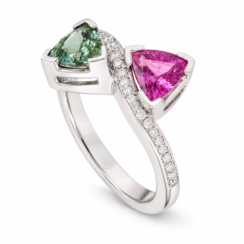 18K white gold sapphire and diamond ring