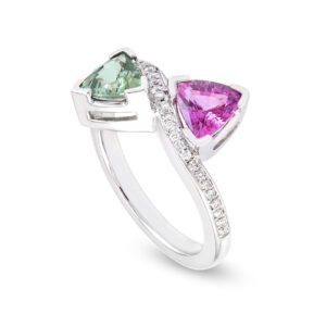 18K white gold sapphire and diamond ring