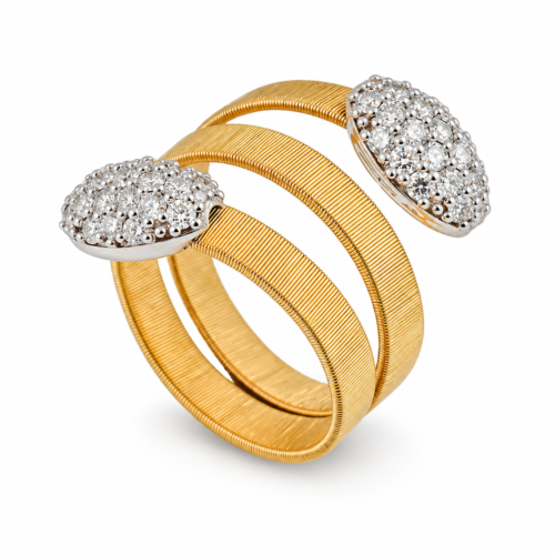 18K yellow and white gold diamond ring