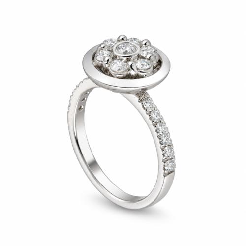 18K white gold diamond ring
