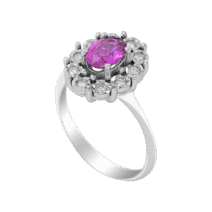 Elegant 18k White Gold Sapphire Diamond Ring