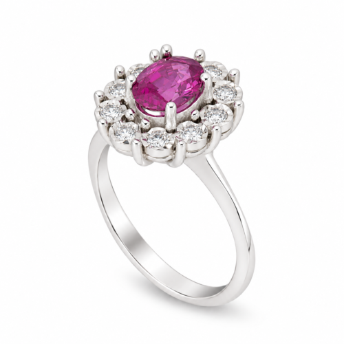18k white gold sapphire diamond ring