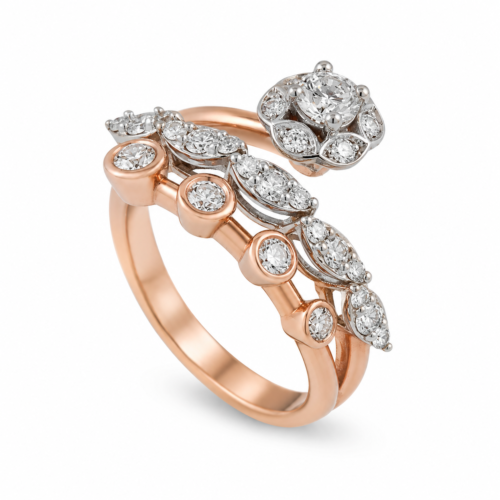 Rose and White Gold Diamond Ring