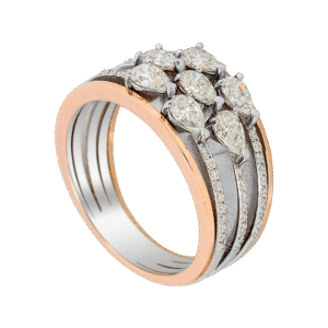 Dual-Tone 18k Rose and White Gold Diamond Ring