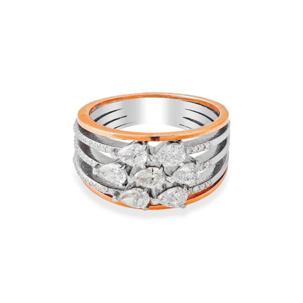 Dual-Tone 18k Rose and White Gold Diamond Ring - Image 2