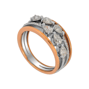 18k Rose and White Gold Diamond Ring