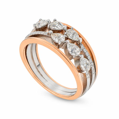 18k rose and white gold diamond ring