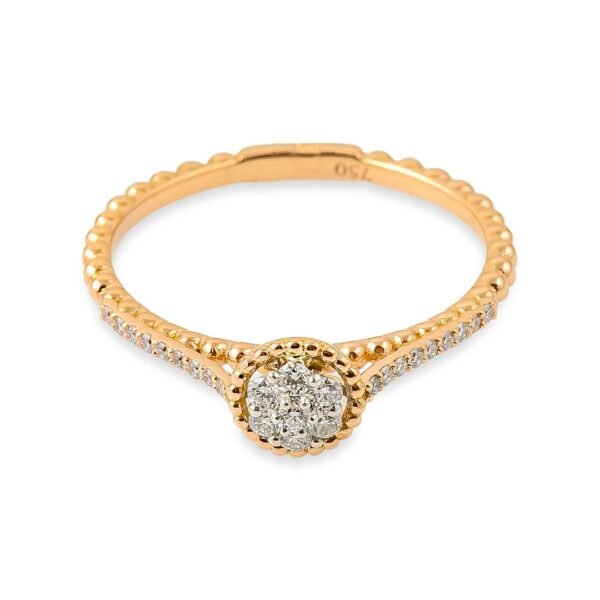 Elegant 18k Rose and White Gold Diamond Ring - Image 2
