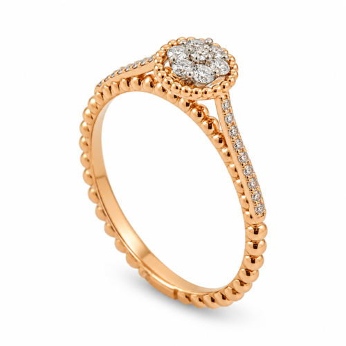 18k rose and white gold diamond ring