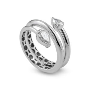 Elegant Allure White Gold Pear Diamond Ring