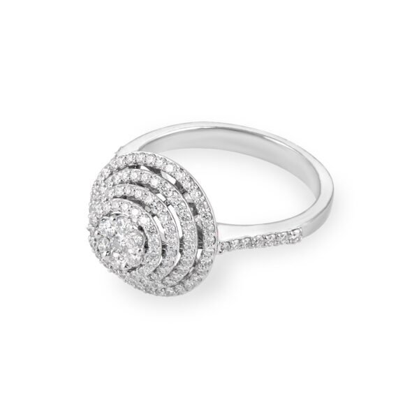 18k White Gold Diamond Pavé Ring - Image 3
