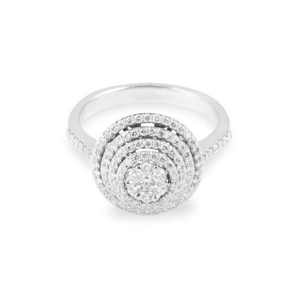 18k White Gold Diamond Pavé Ring - Image 2