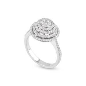 18k White Gold Diamond Pavé Ring