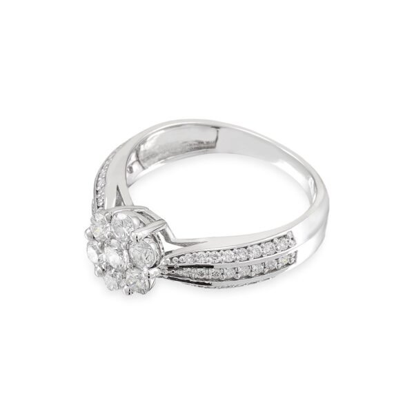 White Gold Diamond Ring – 55 Round Diamonds - Image 3