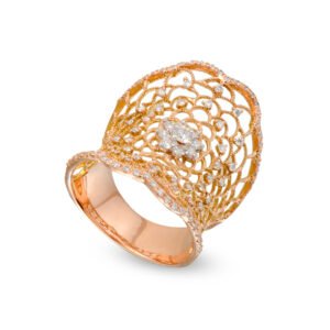 Rose and White Gold Multi-Diamond Ring