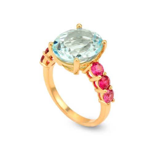 18k rose gold garnet necklace