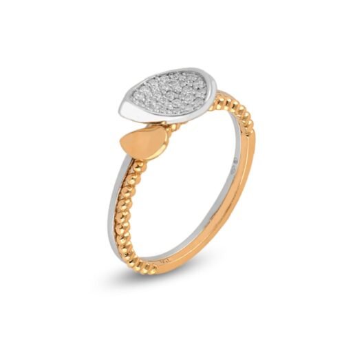 Chic Harmony 18K Rose and White Gold Diamond Ring