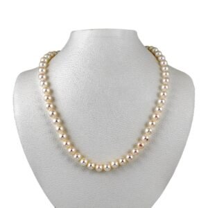Radiant Yellow Gold Mikimoto Pearl Necklace