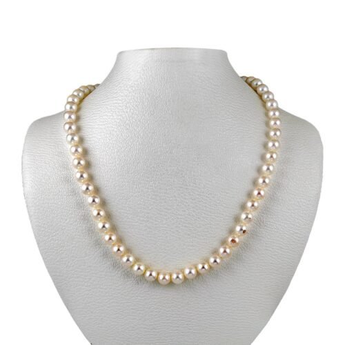 Radiant Yellow Gold Mikimoto Pearl Necklace