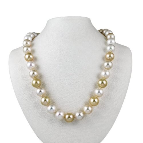 18k white gold Tahitian pearl necklace