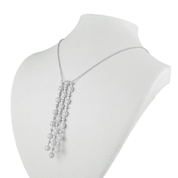 18K White Gold and Diamond Necklace - Image 3