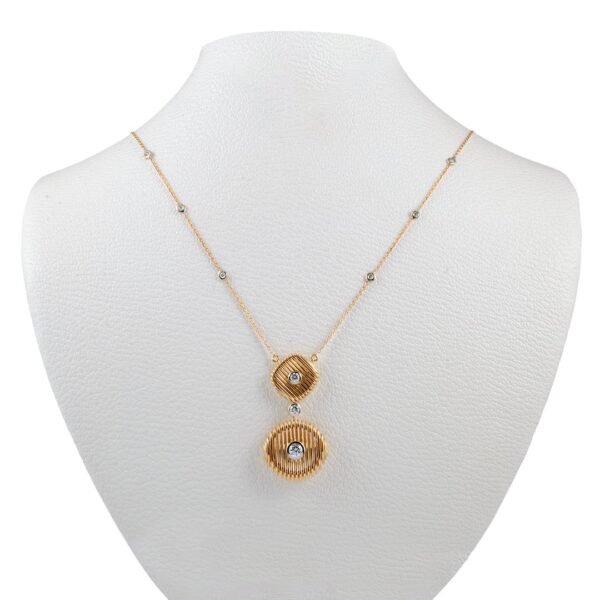 Radiant Elegance: 18K Rose & White Gold and Diamond Necklace
